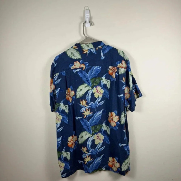 Tommy Bahama Floral Hibiscus Hawaiian Shirt Large - Picture 3 of 6